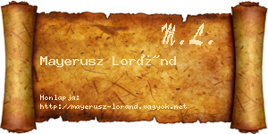 Mayerusz Loránd névjegykártya